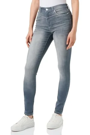 QS by s.Oliver Damen Jeans Hose, Izabell Skinny Leg Grey 34