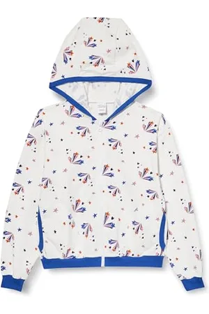 Green Cotton Mädchen Tangle Hoodie Zip Jacket Cardigan Sweater, Balsam Cream/Pink Haze/Star Blue, 134 EU