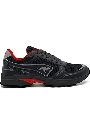 KangaROOS Unisex K-RH Amos Sneaker, Jet Black/Fiery red, 37 EU