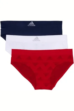 adidas Nahtlose Hipster-Unterwäsche für Damen, 3er-Pack, Pink Heather/Black/Heather Grey, Größe S, , L