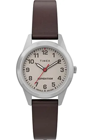 Timex Expedition Damen 26mm Braunes Lederarmband cremefarbenes Zifferblatt TW4B25600