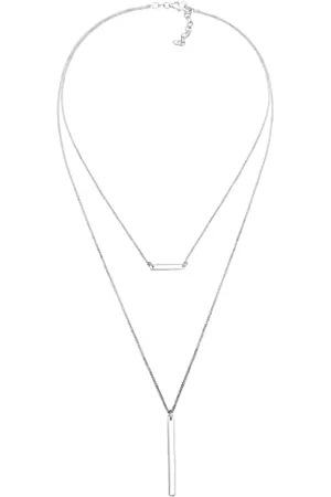 Elli Halskette Damen Choker im Geo Minimal Layer Look in 925 Sterling 40 cm lang