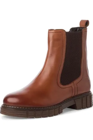 QS by s.Oliver Damen Chelsea Boots aus Leder Gefüttert, Braun , 39 EU