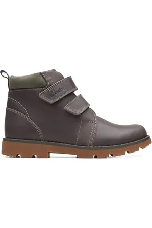 Clarks Heath Strap T Combat Boot, Grey, 22.5 EU