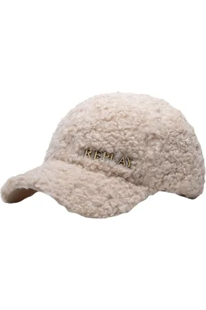 Replay Damen Cap mit Teddyfell, Beige (Beige 0123), OneSize