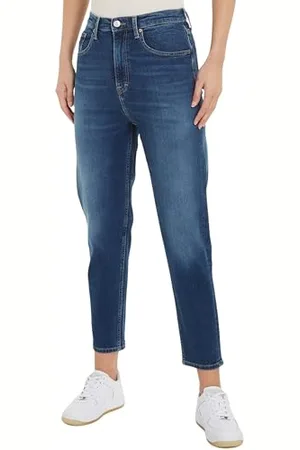 Tommy Hilfiger Damen Jeans Mom Jean AH5150 Tapered Fit, Blau ( Dark), 30W / 28L