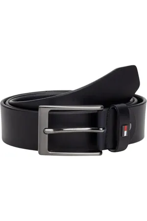 Tommy Hilfiger Herren Gürtel Layton mit Flagge aus Leder, , 85 cm