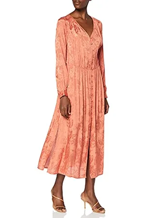 SPARKZ COPENHAGEN SPARKZ Damen Tia Long Dress Kleid, Orange (Terracotta), 38 (Herstellergröße: Large)