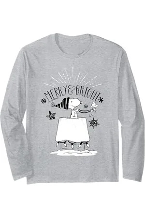 Peanuts Erdnüsse Weihnachten Snoopy und Woodstock Merry And Bright Langarmshirt