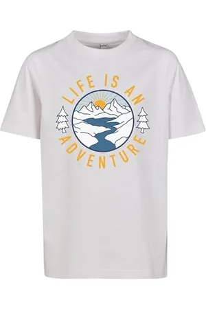 Mister Tee Unisex Kinder MTK179-Kids Life is An Adventure Tee T-Shirt, White, 134/140
