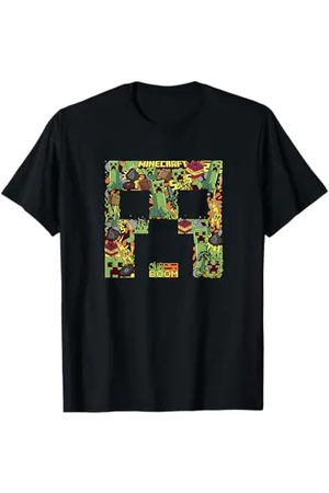 Minecraft Creeper Collage mit großem Gesicht T-Shirt
