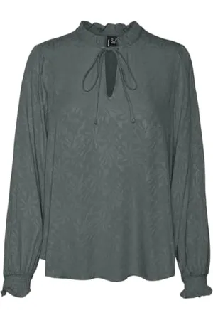VERO MODA Damen Vmbaili Ls Top WVN Ga Langarmshirt, , M
