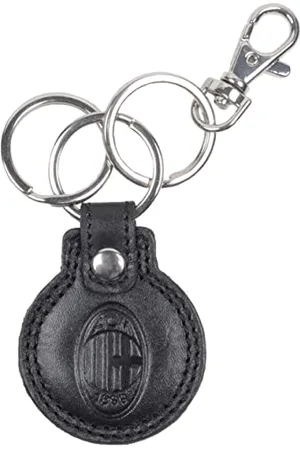 AC Milan Schlüsselanhänger aus Leder Rund Offizielles Produkt Milan 143182, , Taglia unica