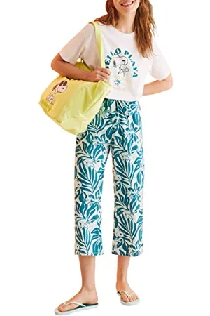 Women secret SS230325473SS230431198SS23, Freizeithose für Damen, Weiß/Grün, M