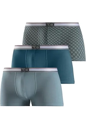 QS by s.Oliver Herren Hipster im 3er-Pack, Oliv Mint AOP, L