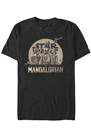 STAR WARS Unisex Mandalorian Character Action Pose Organic Short Sleeve T-Shirt, , S