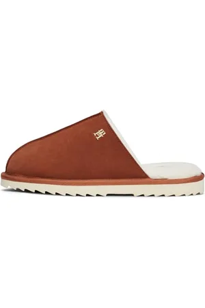 Tommy Hilfiger Damen Hausschuhe Elevated Comfort Home Slipper aus Leder, Cognac Brown (Braun), 37/38