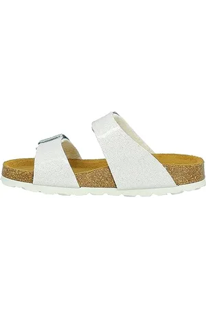 Lurchi 74L7013001 Flat Sandal, White-Glitter, 29 EU