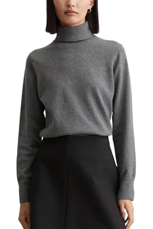Marc O’ Polo Marc OߴPolo Denim Damen Strickpullover mit Rollkragen Regular Fit, Schwarz (Dark Shadow Melange), S