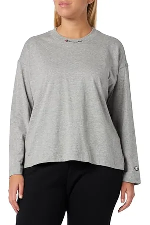 Champion Damen Legacy American Classics W-Light Cotton Jersey L-s Relaxed Crewneck Langarmshirt, , Medium