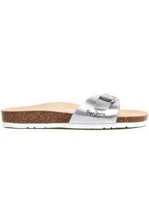 Pepe Jeans Damen Oban Metal W Sandale, Grau (Silber), 3