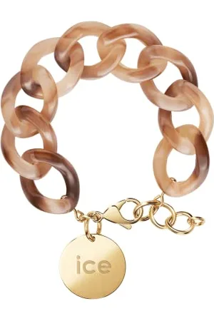 Ice-Watch ICE Jewellery - Chain Bracelet - Brown tan - Kettenarmband mit XL-Maschen für Frauen, geschlossen mit einer goldenen Medaille (021230)