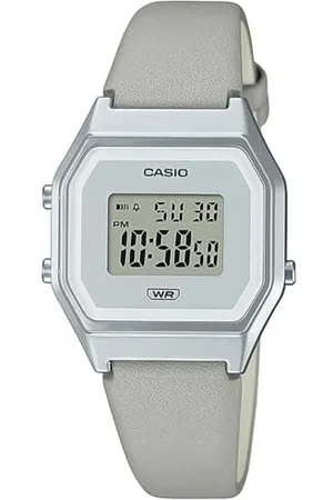 Casio Damen Quartz Armbanduhr, 33.50mm GehäusegröÃŸe mit digital Zifferblatt und Lederarmband Armband LA680WEL-8EF