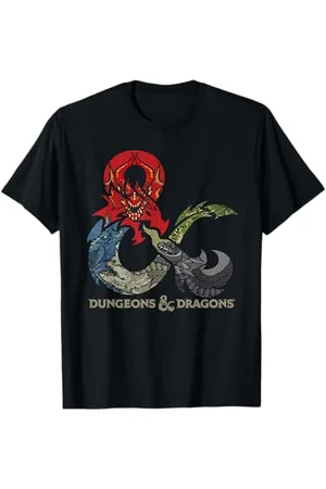 Dungeons & Dragons T-Shirt mit Dragon Ampersand Logo - , Unisex, Kurzarm, Klassische Passform, 100% Baumwolle, Klein (EU 40.5)