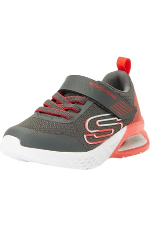 Skechers Jungen Sneaker, Anthrazit/Textil/Synthetik/roter Rand, 33 EU