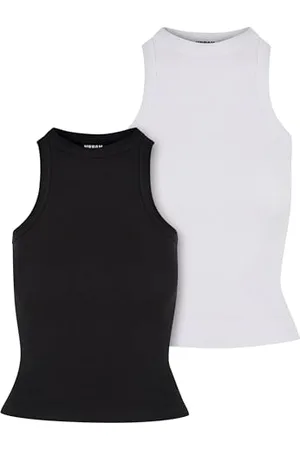 Urban classics Damen Top Ladies Racer Back Rib Top 2-Pack, 2er Pack Top mit Racerback, , S