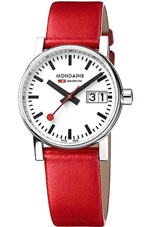 Mondaine Damen Analog Schweizer Quarzwerk Uhr mit Vegan Traubenleder Armband MSE.30210.LCV
