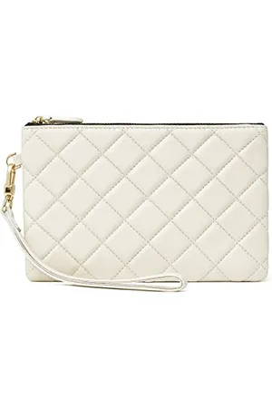 Doris&Jacky Clutch aus Ziegenleder, mit Handgelenk, niedlich, klein, mit Riemen, , Small, Lammfell gesteppt weiß