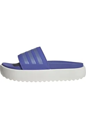 adidas Damen Adilette Platform Slides RUTSCHEN, Cobalt Blue/Blue Spark/Core White, 43 EU
