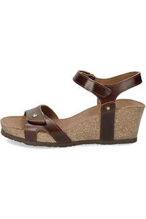 Panama Jack Damen Riemchensandalen Julia Clay, Frauen Sandalen,Ohne Verschluss,Strandschuhe,Sandaletten,Sommersandalen,Lederfarben,38 EU / 5 UK