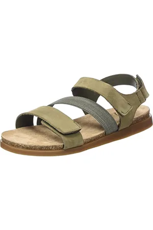 Cashott Damen CASALICE Velcro Elastic Nubuck Flat Sandal, , 42 EU