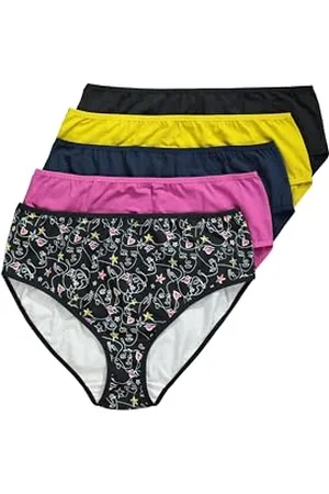 Ulla Popken Damen große Größen Übergrößen Plus Size 5er Pack, Midi Slips, face