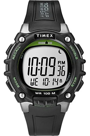Timex Ironman Classic 44 mm Digitaluhr für Herren, schwarzes Kunstharz-Armband, TW5M03400