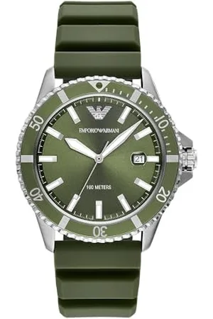 Emporio Armani Herren Analog Quarz Uhr mit Silikon Armband AR11638