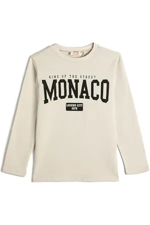 Koton Boys T-Shirt Long Sleeve Crew Neck City Themed Printed Cotton