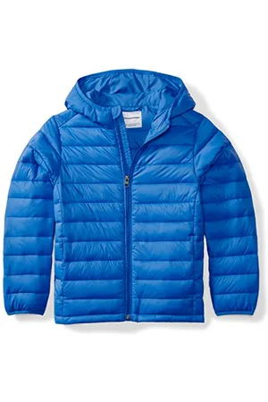Amazon Jungen Leichte, Wasserabweisende, verstaubare Kapuzenjacke, , 6-7 Jahre