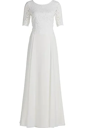 Vera Mont Damen Abendkleid mit Spitze Rohweiß,52