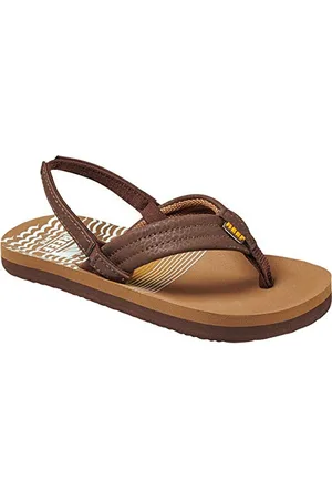 Reef Jungen Zehentrenner Sandale Little Ahi, Dark Brown Stripes, 19/20 EU