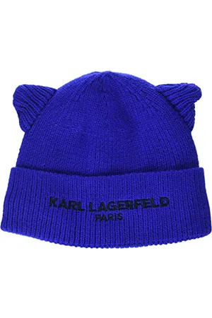 Karl Lagerfeld Damen Soft Cat Ear Pom Beanie-Mütze, , Einheitsgröße