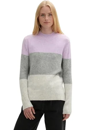 TOM TAILOR Damen Strickpullover mit Streifen-Muster, , M