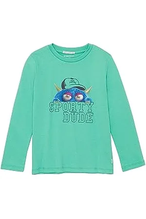 TOM TAILOR Jungen 1037523 Langarmshirt mit Monster-Print, 32262-bright Grass Green, 92/98