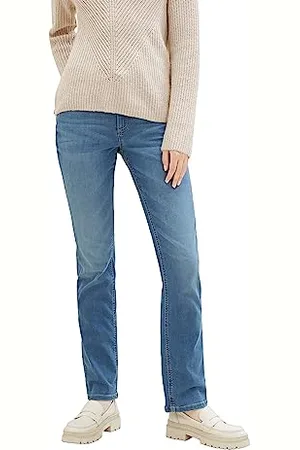 TOM TAILOR Damen 1039847 Kate Straight Fit Jeans, 10280-light Stone wash Denim, 30/32
