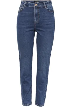 Pieces® Damen Pckesia Mom Hw ANK JNS Db327-vi Noos Bc Jeans, , S EU