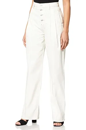 İpekyol Womens Double Pockets Contrast Stitched Twill Trousers Pants, , 36