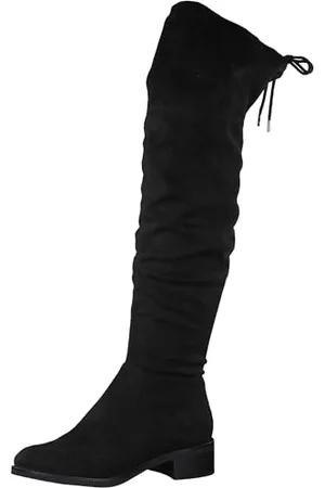 QS by s.Oliver Damen Overknee Stiefel Flach Elegant, (BLACK), 38