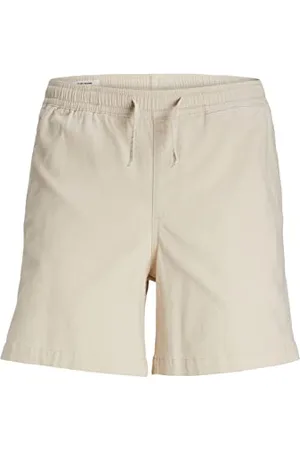 JACK & JONES Herren Denim Chino Sport Shorts Kurze Bermuda Hose Slim Fit Capri Jogger Pants JPSTJEFF JJJOGGER, Größe Shorts:L,Farben:Sand